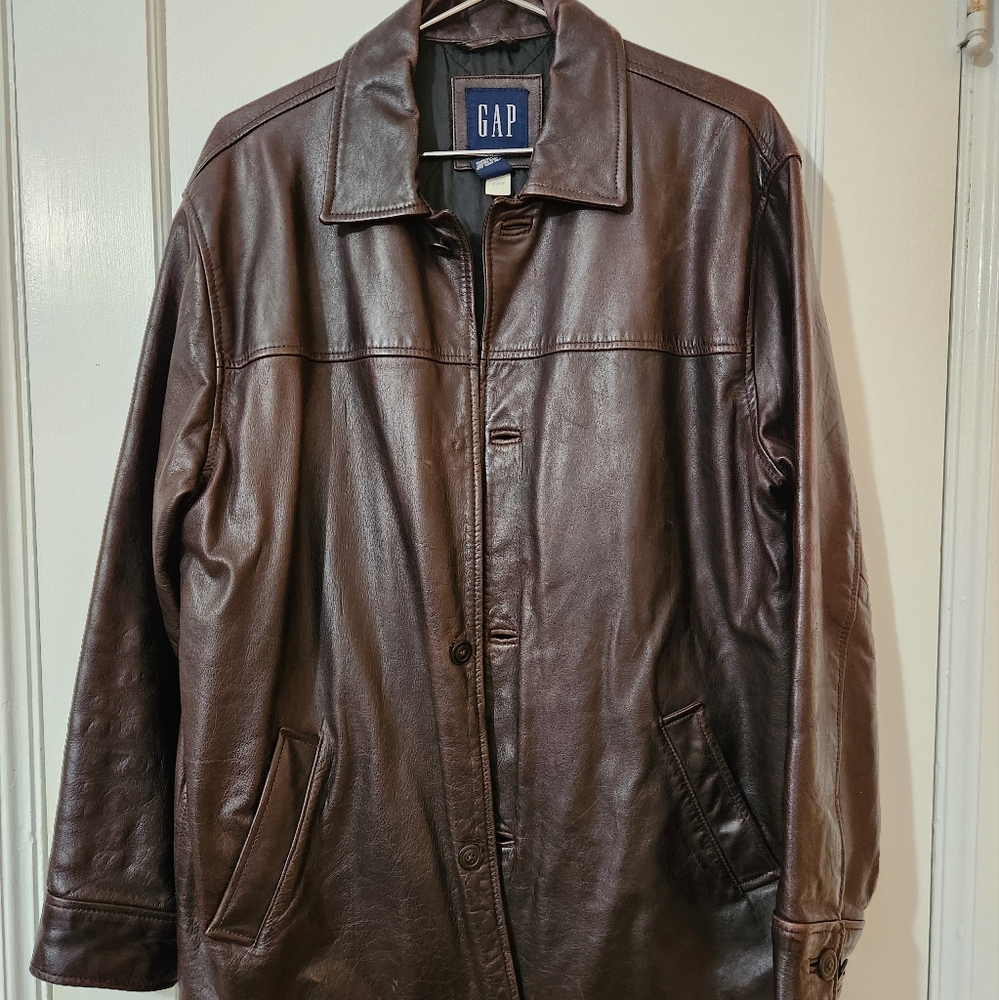 Vintage GAP Genuine Leather Trench Coat